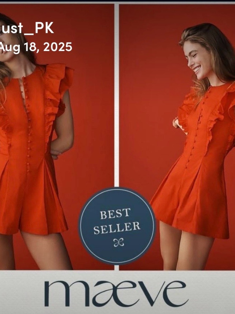 Maeve Red Ruffle Short Jumpsuit